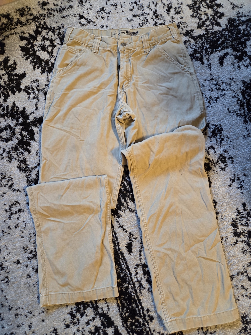 Carhartt Men's Light Tan Straight Leg Work Pants - Picture 1 of 6
